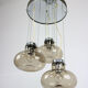 Vintage italian smoked glass chandelier, 1970s