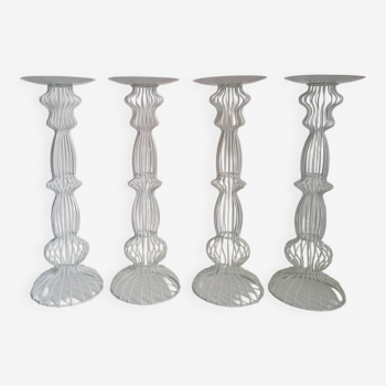 4 contemporary design wire candle holders