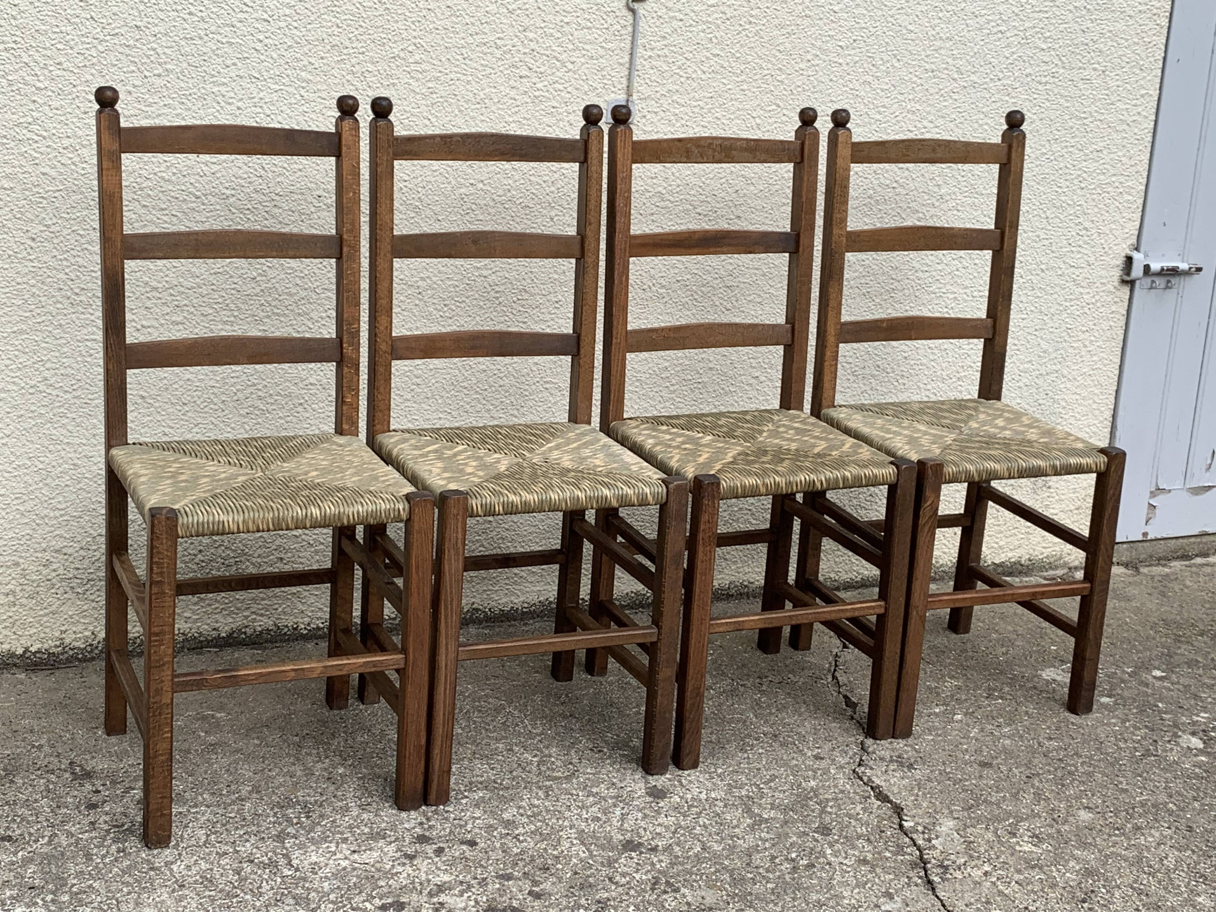 Two-tone straw chairs 1950