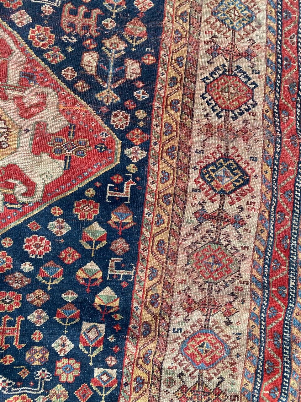 Tapis ancien persan ghashghai 120x212cm