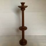 Large Scandinavian teak wood candle holder