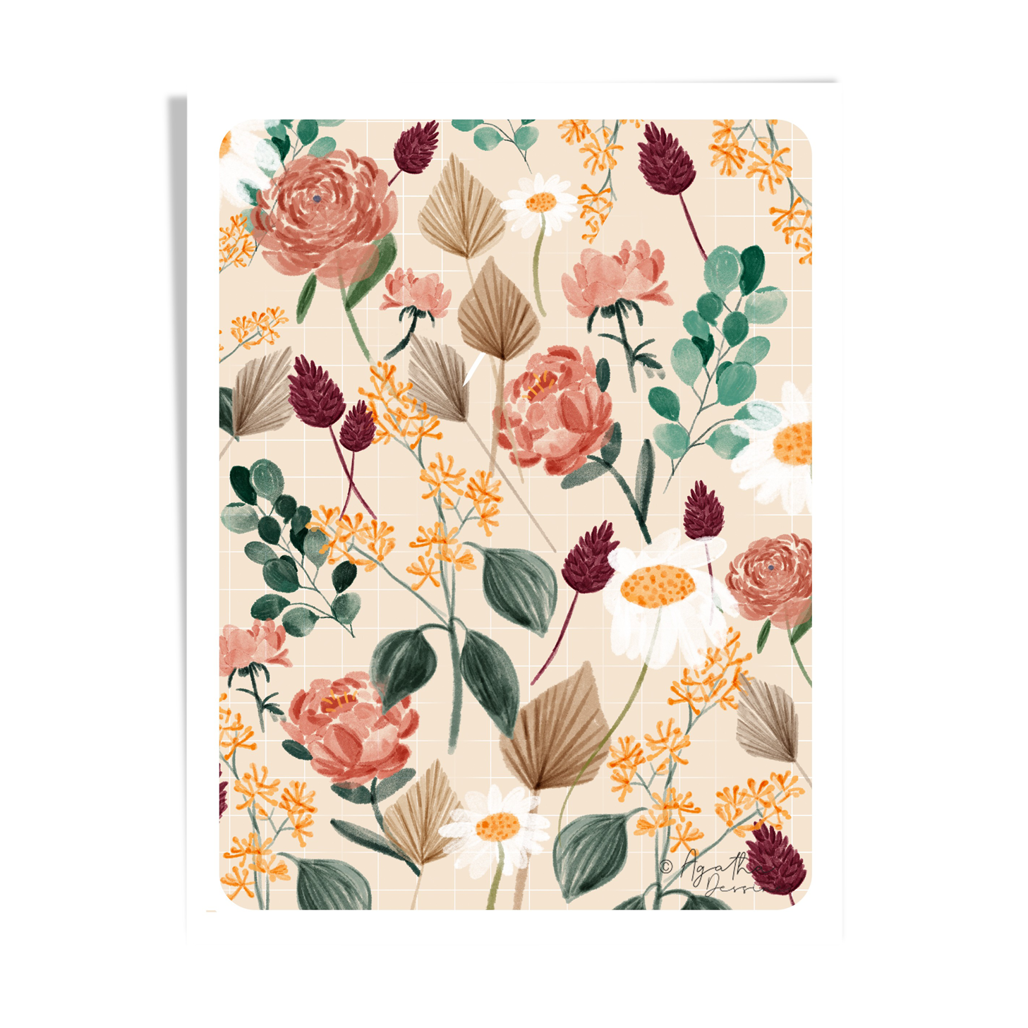 illustration "August Flowers" A4