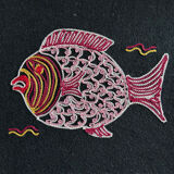 Multicolor embroidered fish