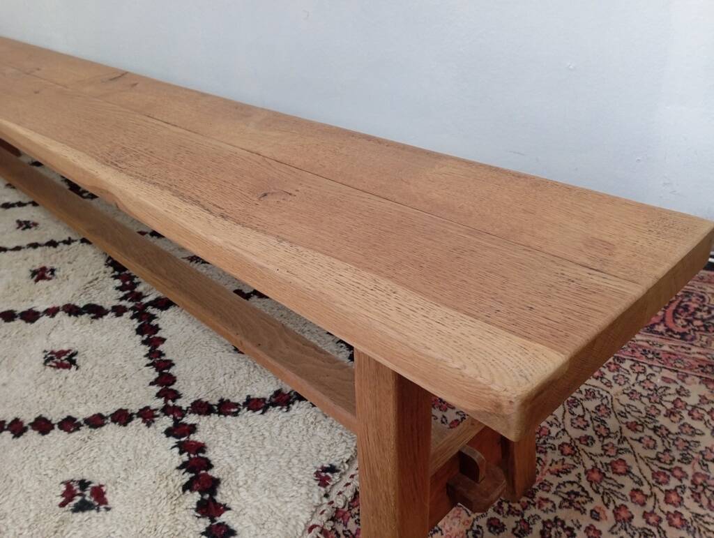 Solid oak farmhouse bench 250 cm