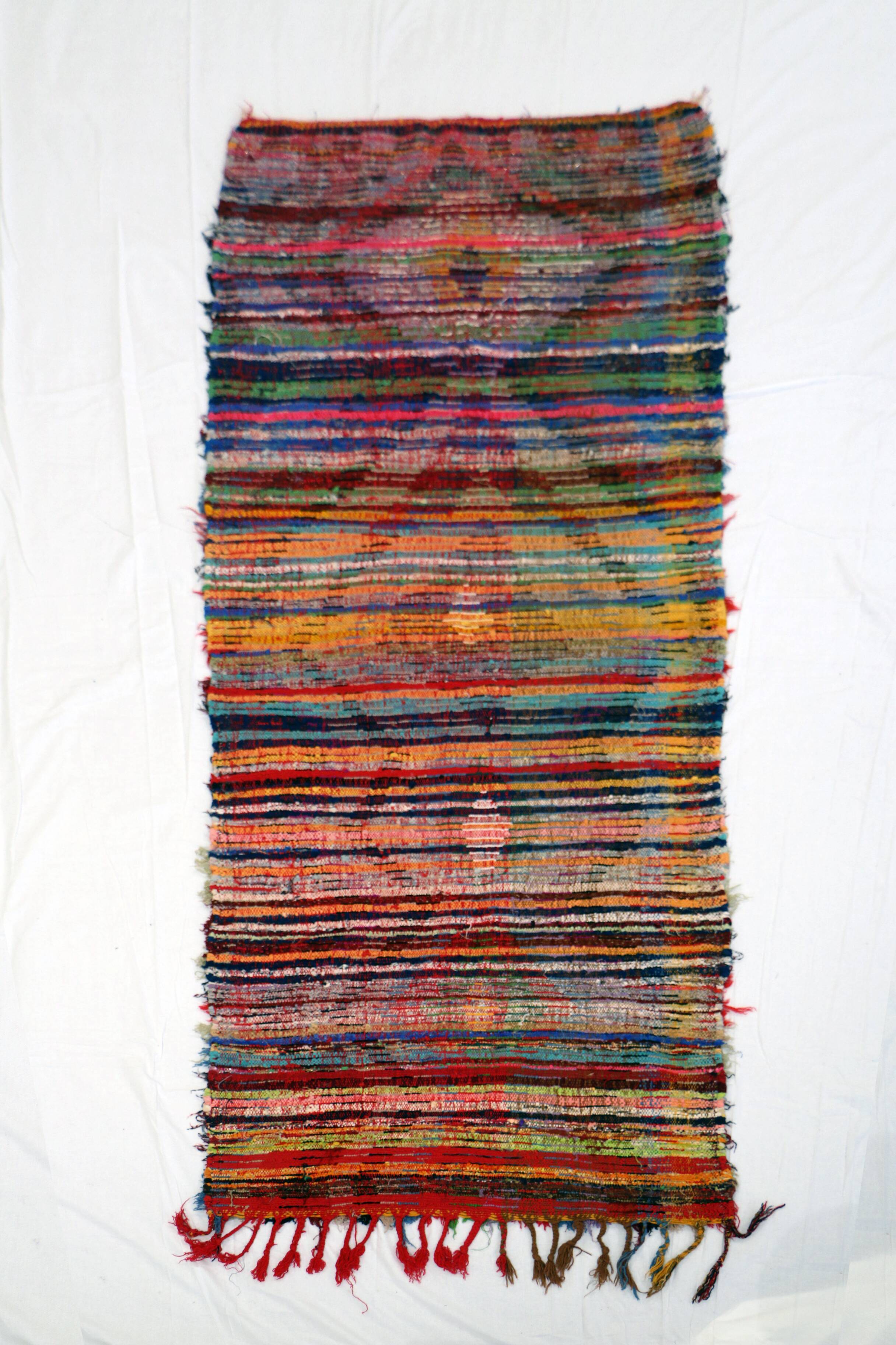 Rug in knots runner corridor Boucharouit - 90x230cm