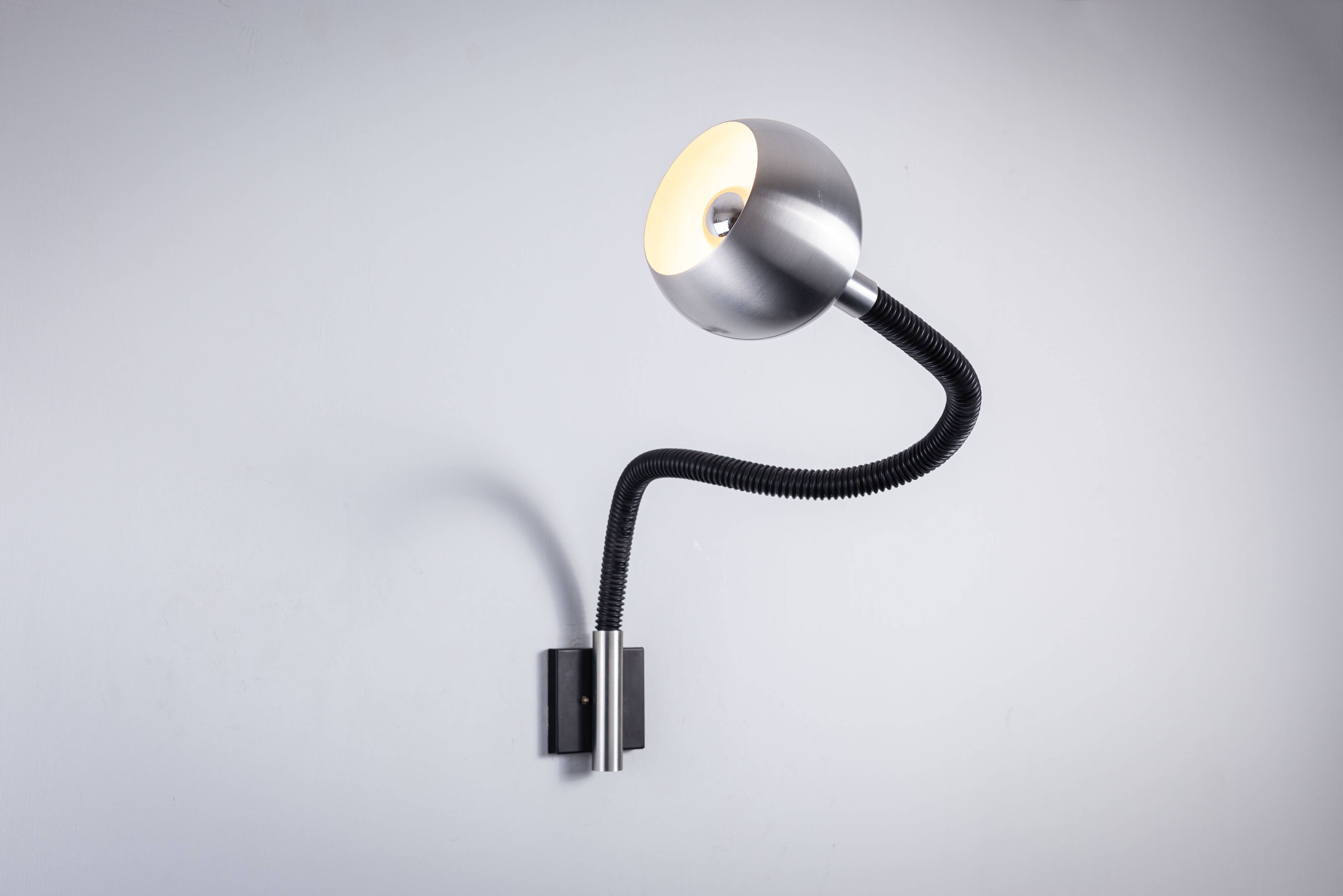 Martine Le Forestier ‘‘Serpent’’ wall lamp for Raak Amsterdam 1968