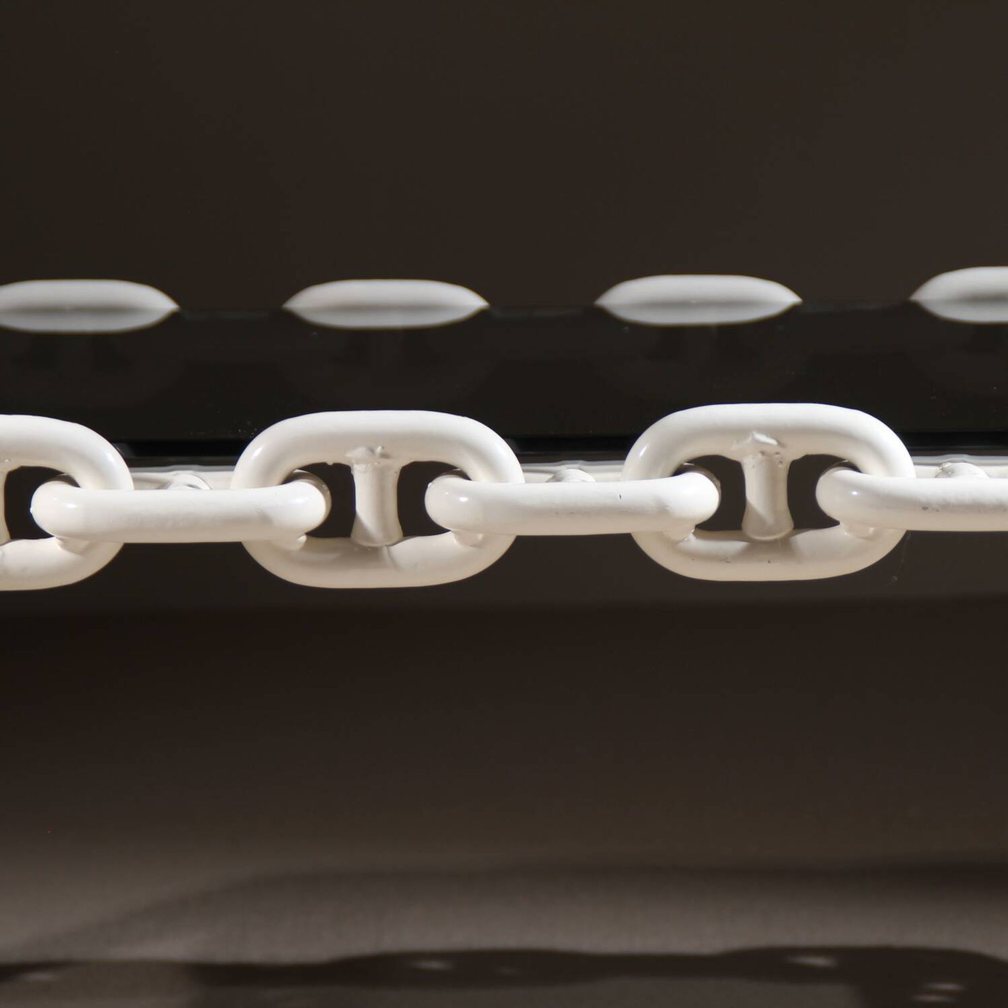 Brutalist Chain Link Coffee Table with Smoked Glass | France 1970s