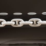 Brutalist Chain Link Coffee Table with Smoked Glass | France 1970s