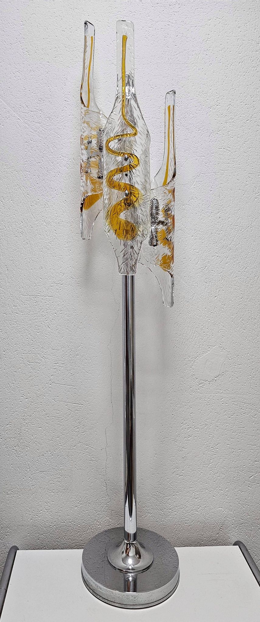 Mazzega floor lamp by Toni Zuccheri in Murano glass 1970s