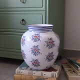 Large painted ceramic flower vase