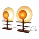 Paire de lampes disques style boho