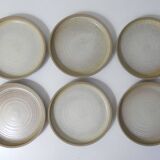 6 vintage stoneware dessert plates
