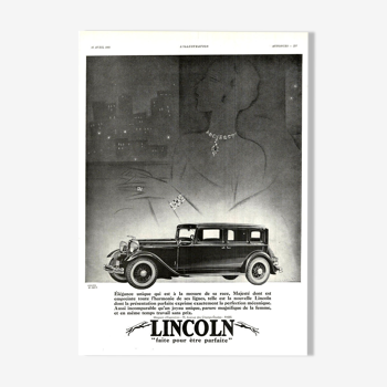 Vintage poster 30s Lincoln Automobile