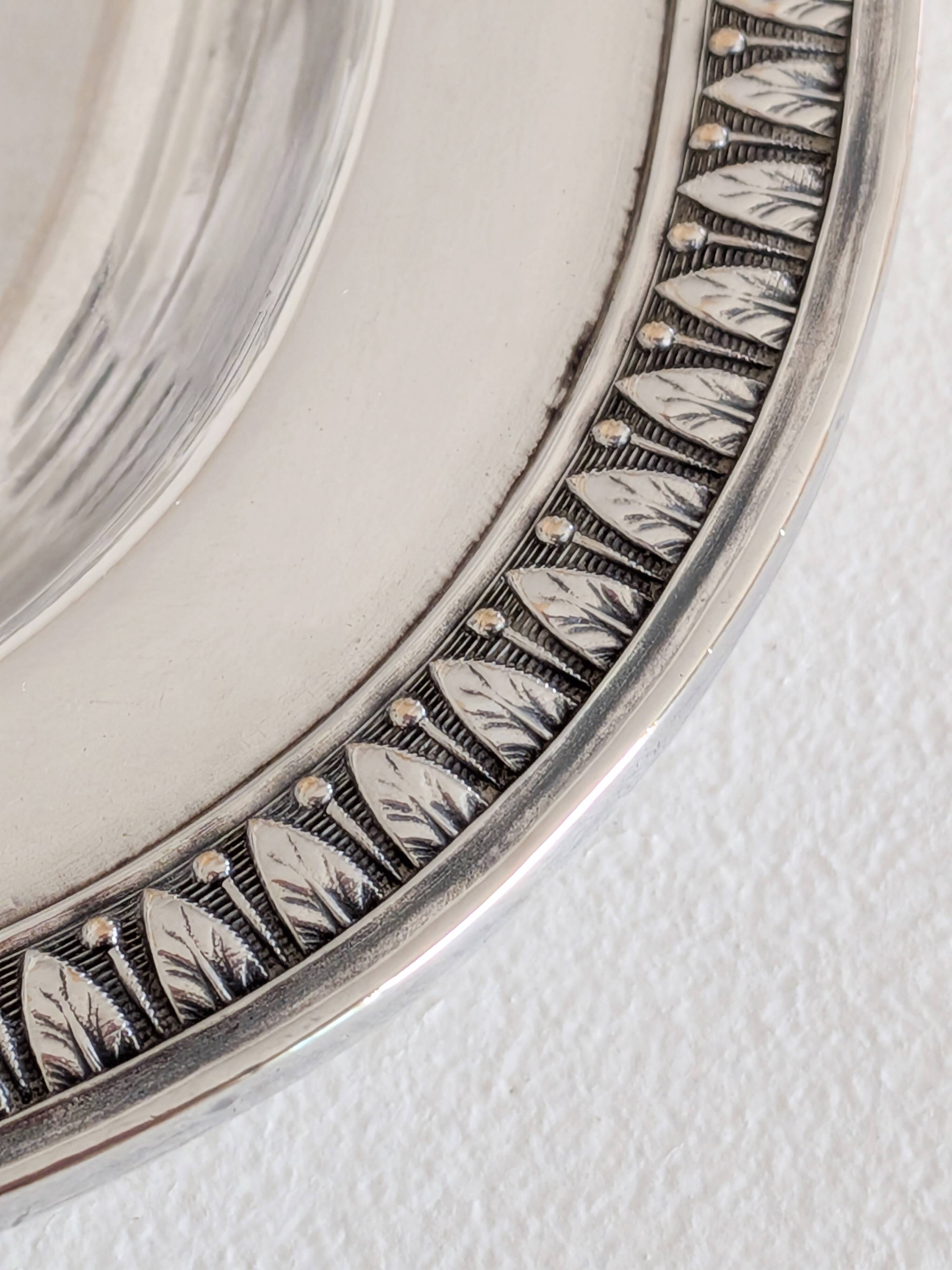 Large silver-plated service tray in Phoenix Louis XVI style.
