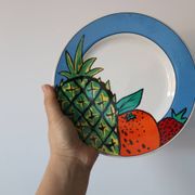6 assiettes à dessert pop 90's porcelaine