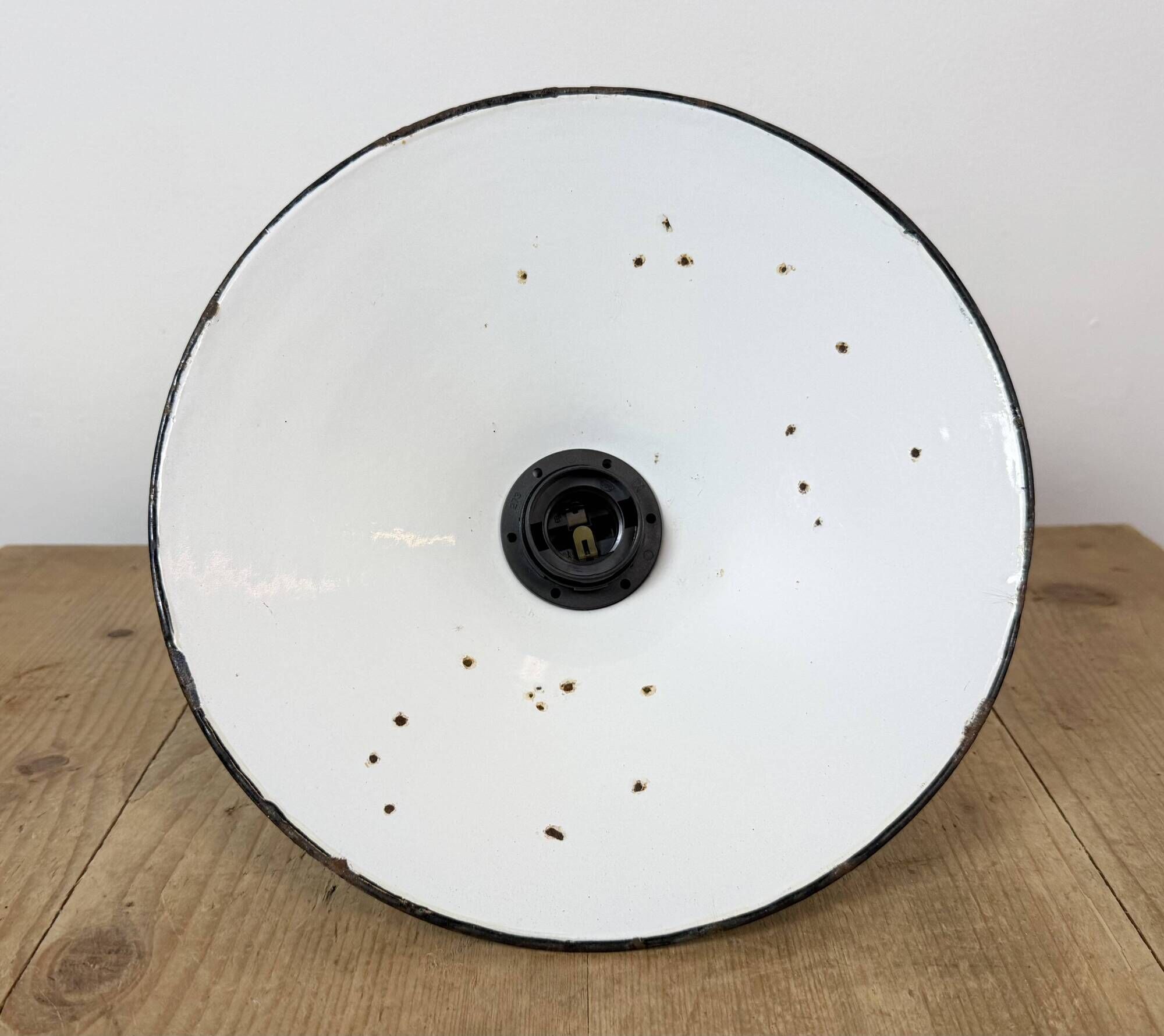 Industrial Petrol Enamel Military Pendant Lamp with Cast Aluminium Top