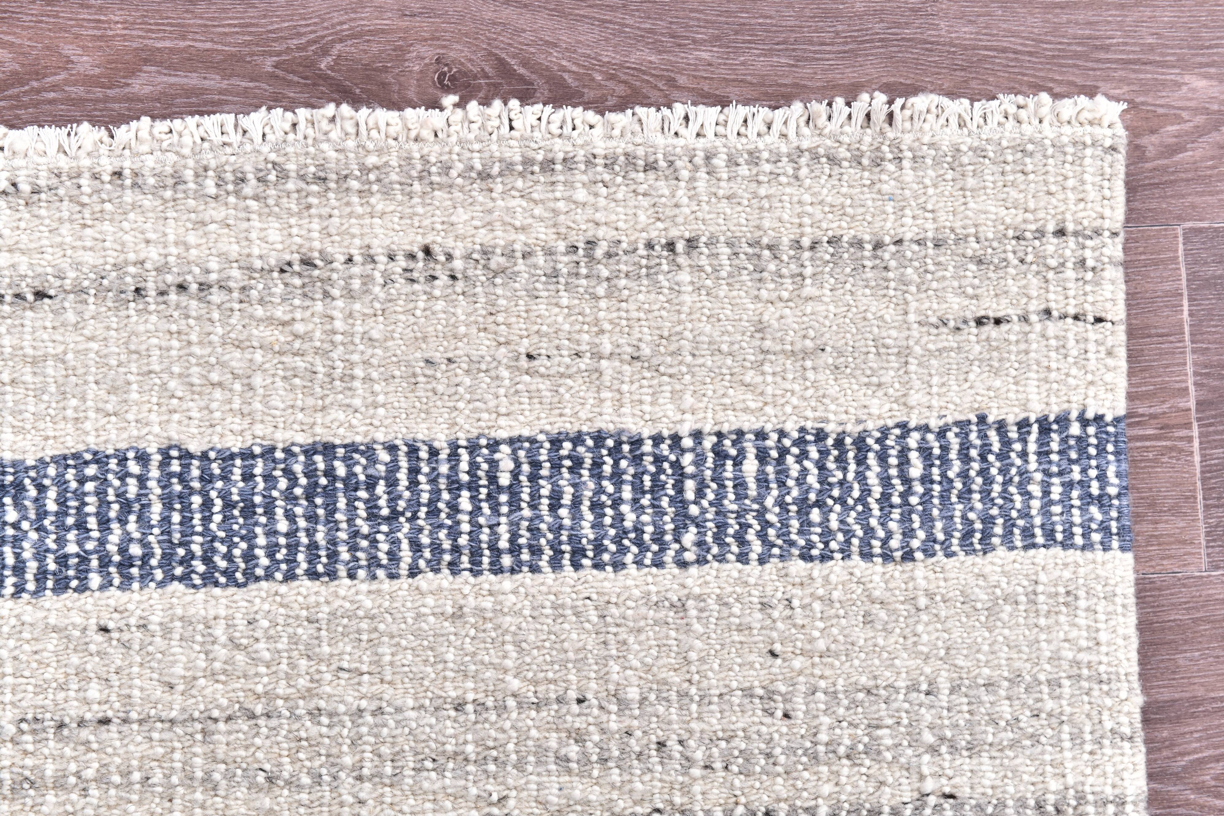 315x210 cm cream Blue kilim carpet, wool hand made blue kilim rug.