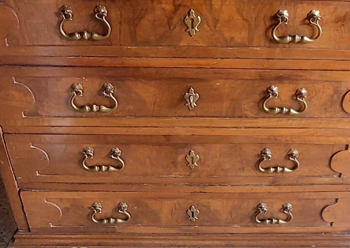 17th-century walnut antique chest of drawers