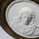 Religious wall medallion Christ plaster antique 19th century Louis XVI style 19th century