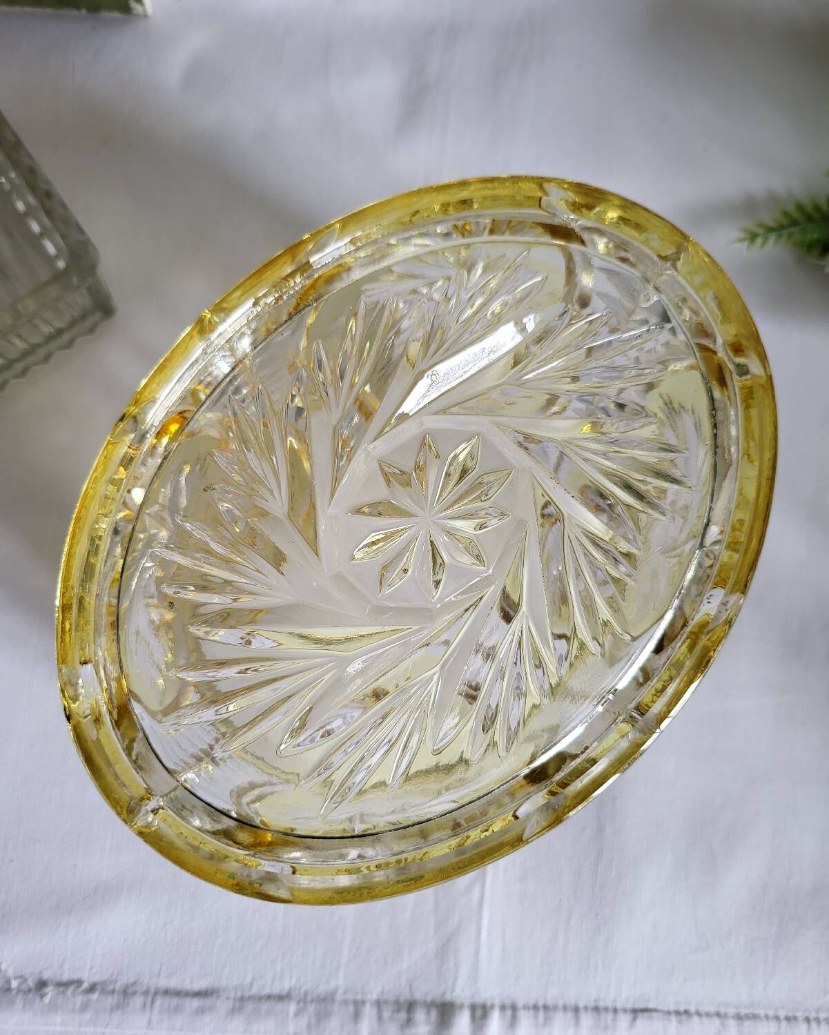 Cut glass bowl centerpiece