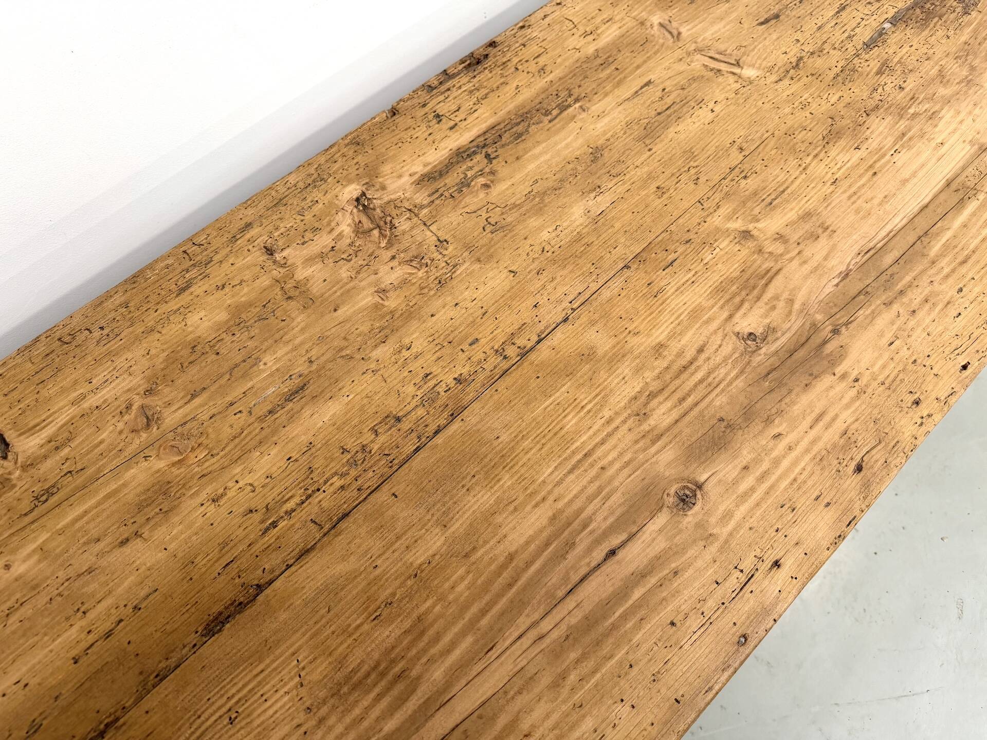 Very large pine trade counter, circa 1920.