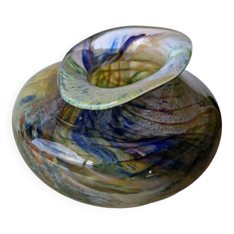 Vintage blown glass vase with inclusions