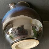 Blue earthenware pitcher