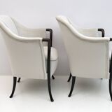 Pair of Giorgetti Italian Velvet Armchairs "Progetti", 1980s