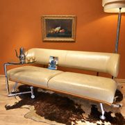 Italian white leather design surfing sofa / Frighetto bench