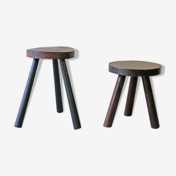 Pair of tripod farm stools
