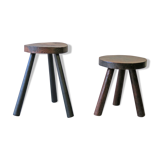 Pair of tripod farm stools