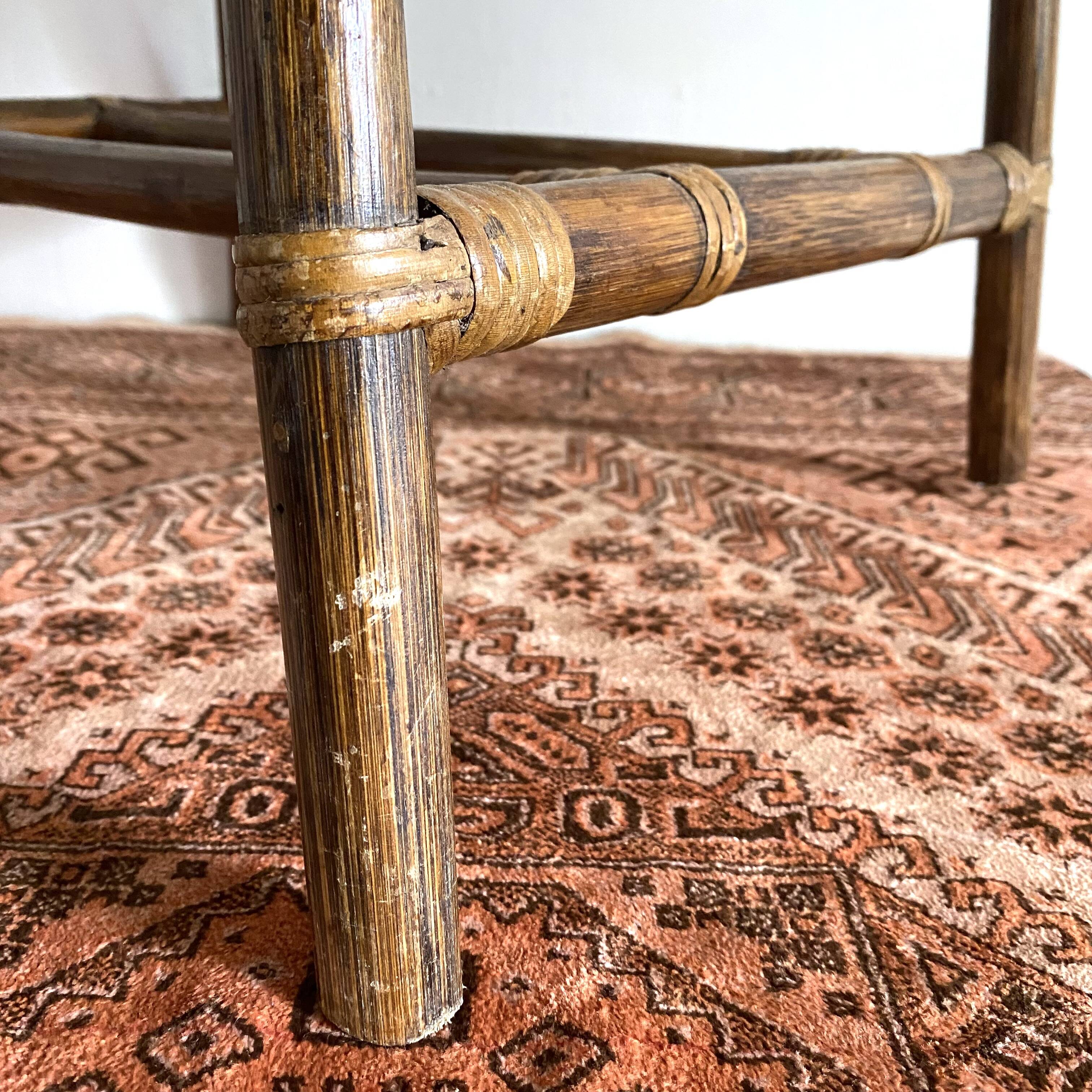 Vintage rattan stool 1970