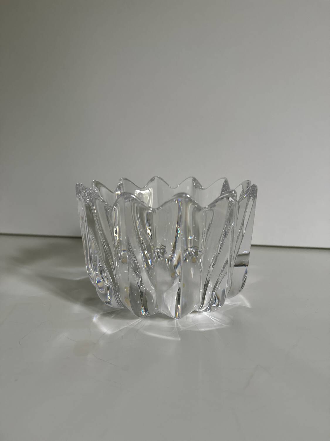 Scandinavian vintage Orrefors crystal flower bowl