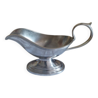 Saucière casque en métal argenté vintage