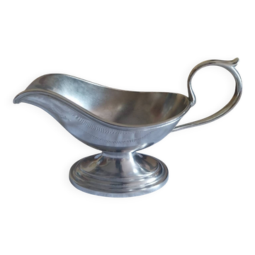 Saucière casque en métal argenté vintage