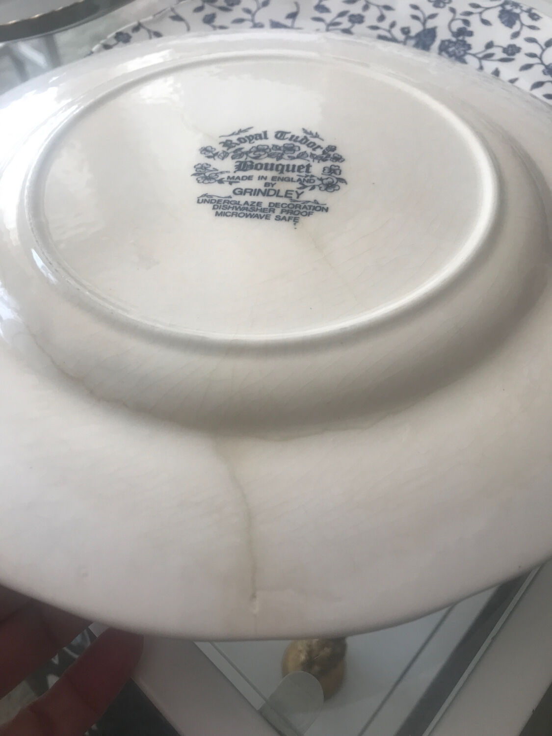 Blue Flower Plates Tudor Royal Grindley