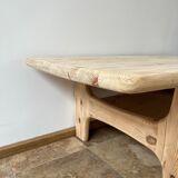 Danish mid-century free form pine coffee table