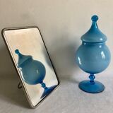 Blue opaline cup, bathroom decoration