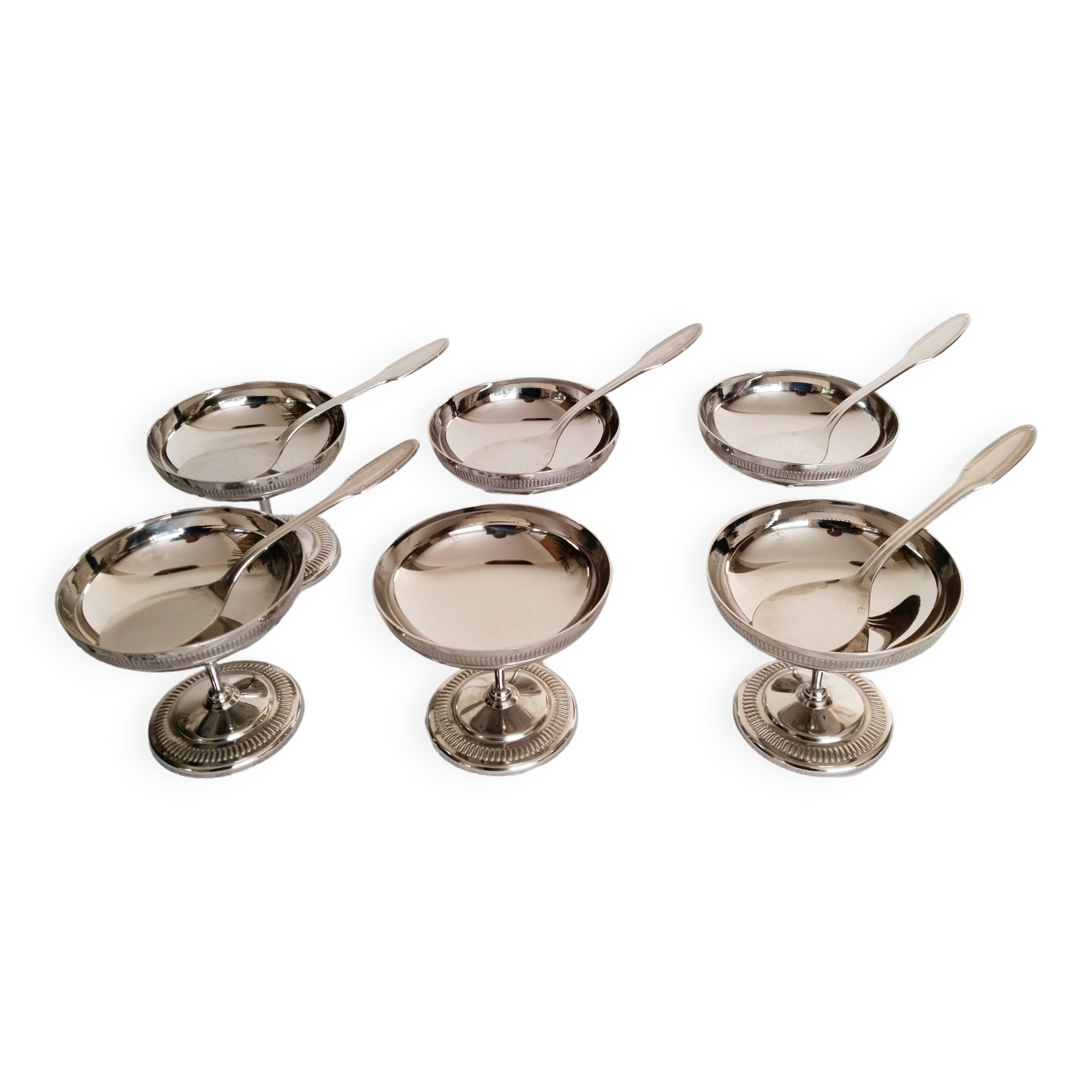 Guy Degrenne ice cream or sorbet cups, in stainless steel