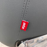 Lounge armchair arper catifa 60 leather grey 4 feet aluminum swivel