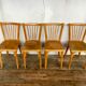 Set of 4 chairs Bistro Baumann wooden clear years 1950-1960