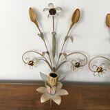 Pair of sconces in metal and glass