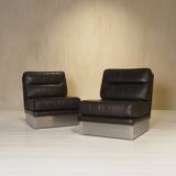 Roche Bobois French lounge chair set from the 1970s