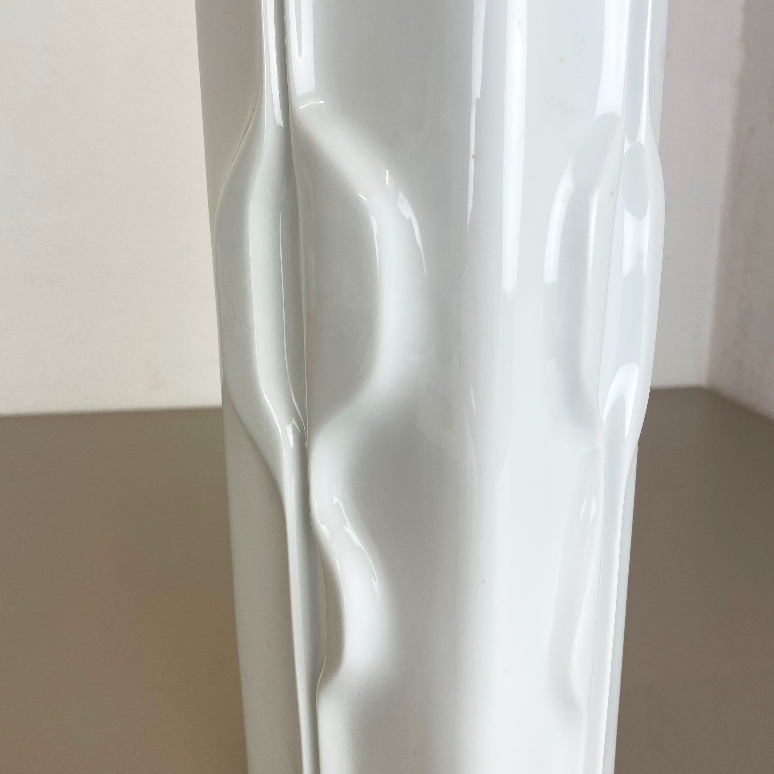 Large Op Art Vase Porcelain German Vase by Fürstenberg Ceramics, Germany, 1970s