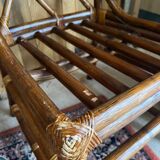 Pair of bamboo rattan chairs