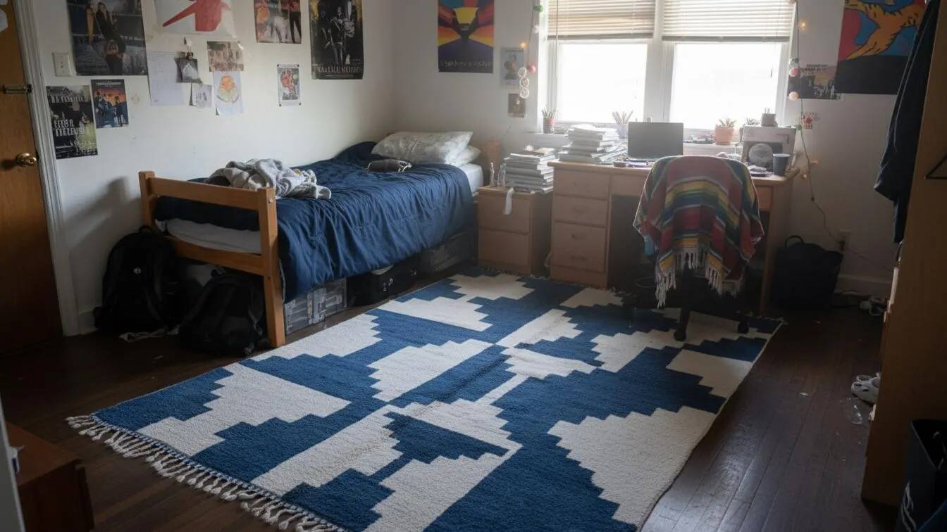 Handmade wool rug from Morocco 3 x 2 m