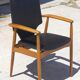 Vintage Scandinavian teak & skaï armchair, Denmark circa 1950