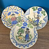 Set of 3 portuguese ceramic plates jeremias redondo