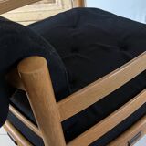 Scandinavian lounge chair COJA in wood and leather, 1960s