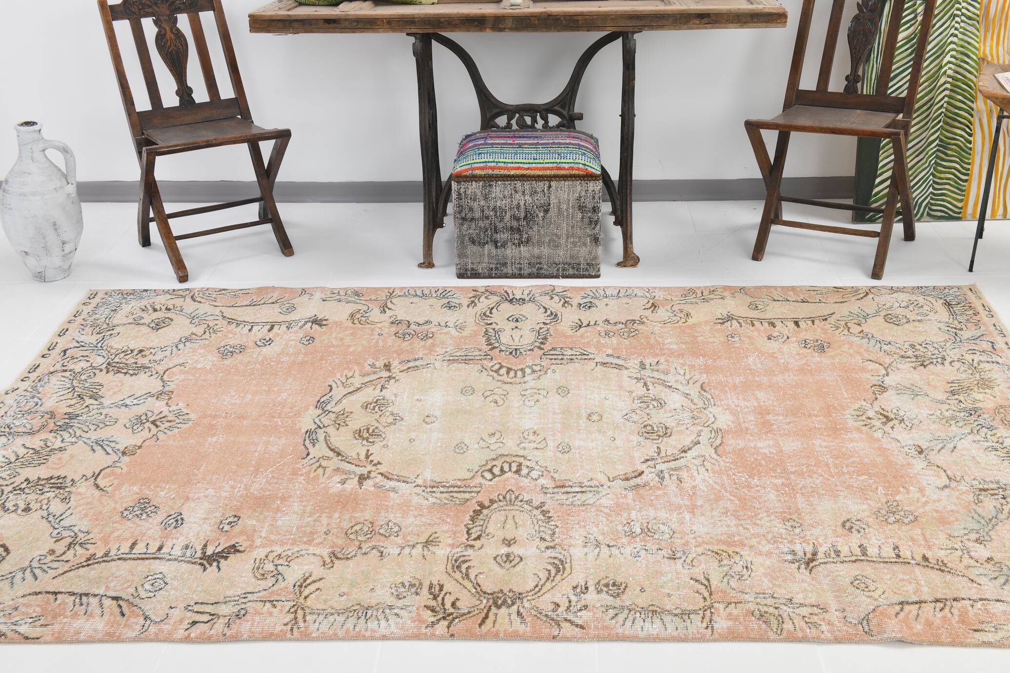 5x9 Red Soft Color Pastel Classic Turkish Area Rug, 161x271Cm SK 4879